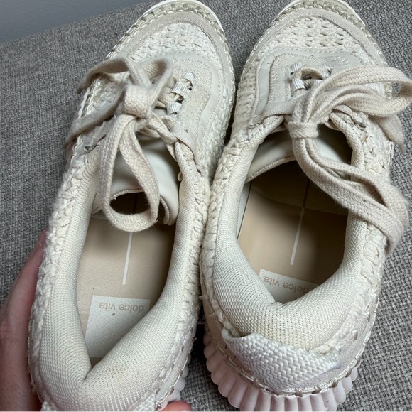 Dolce Vita Dolen Knit Sneakers Sandstone Ivory Knit Size 8 Platform Chunky - Picture 10 of 14